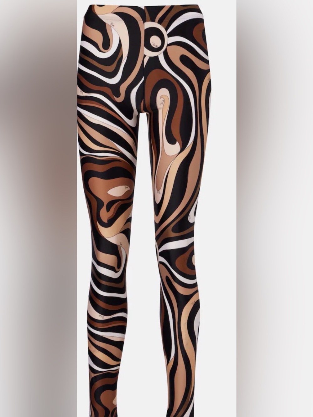 Emilio Pucci Brown Black Cream Swirl Leggings
